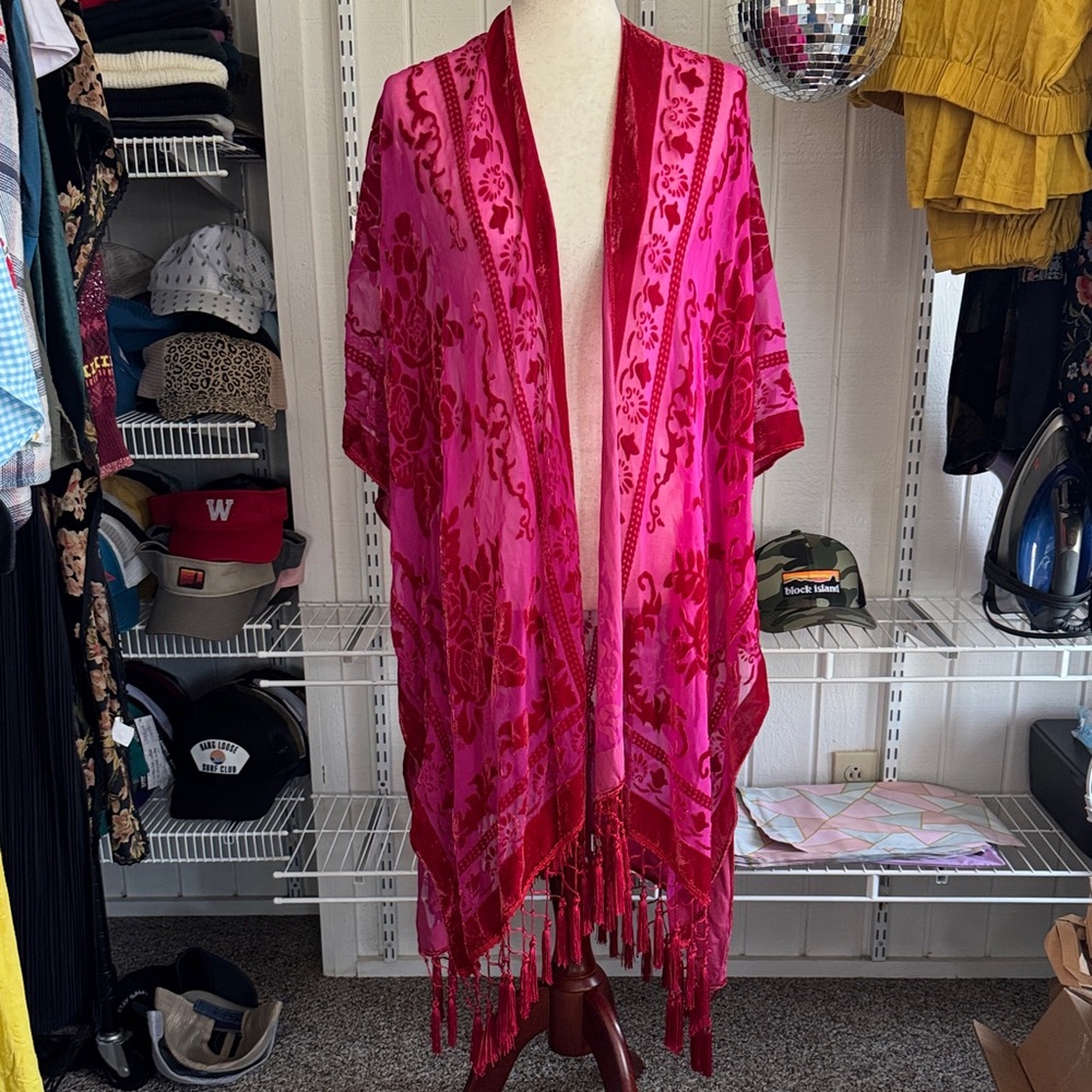 Free People Vibrant Pink Kimono